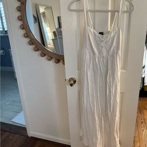 J. Crew white Square Neck Midi Sleeveless Dress